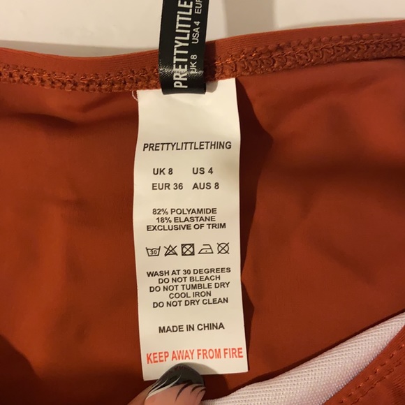 Pretty little thing brown high waisted bikini bottom size US 4 NWT - Picture 4 of 8